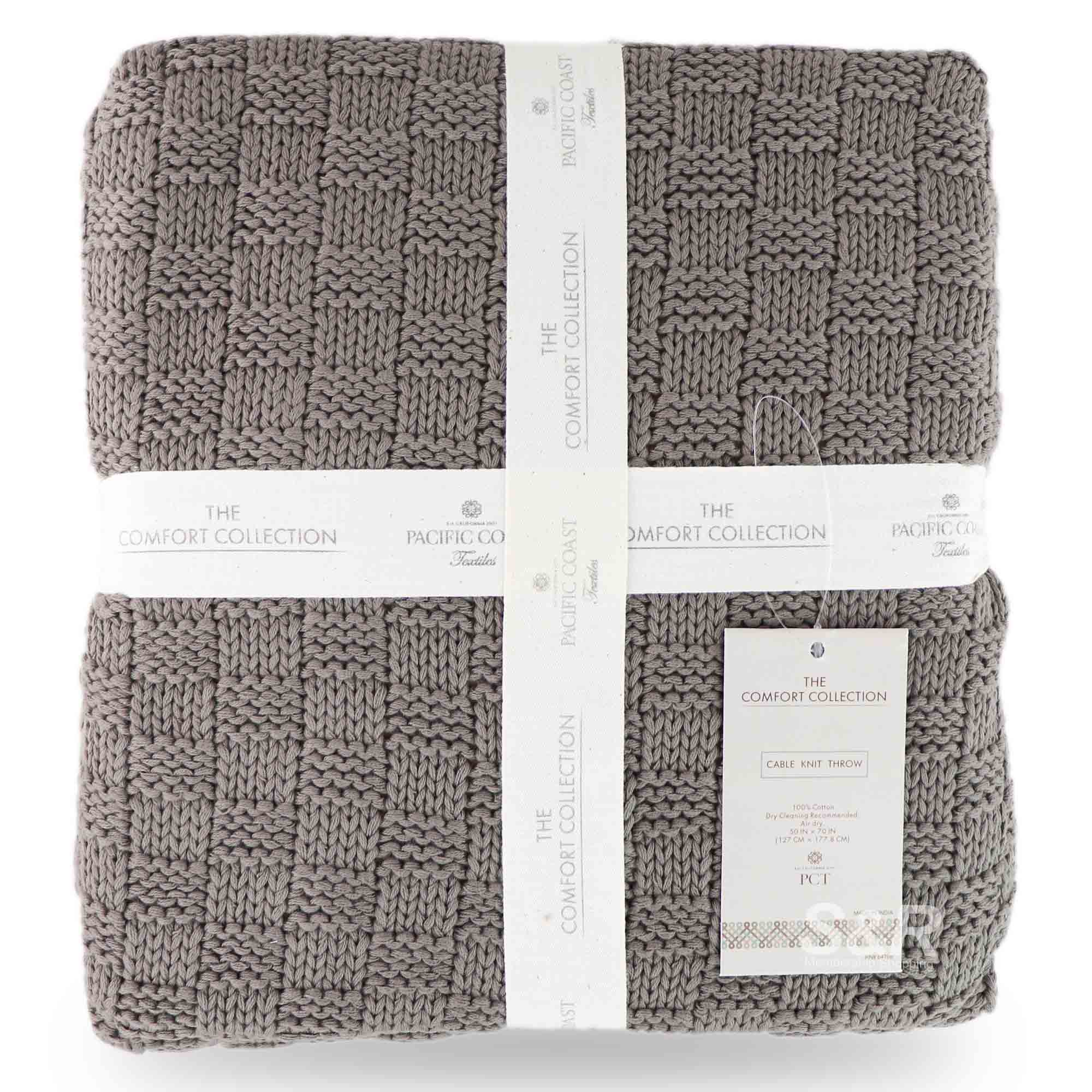 PCT The Comfort Collection Cable Knit Throw 1pc